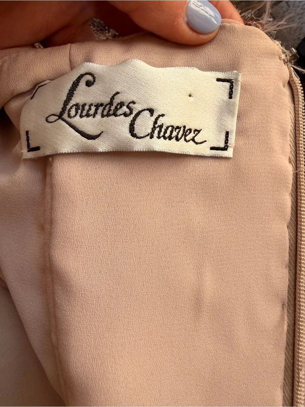 Vintage‎ Lourdes Chavez Silk Fairycore Beaded Top & Tiered Maxi Skirt Set
